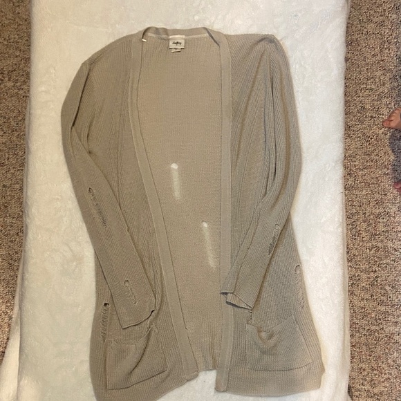 Daytrip Light Tan Open-Front Cardigan - Picture 1 of 2